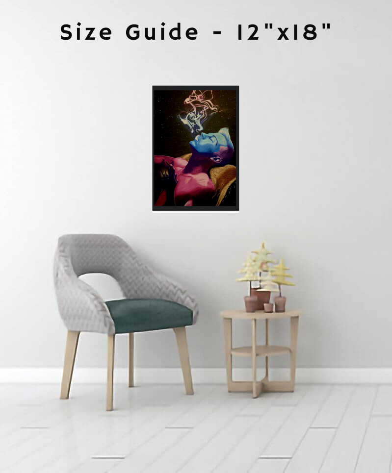 A canvas print titled “Peaceful Duality,” featuring abstract black and white forms intertwined in a minimalist design that symbolizes balance and inner harmony.

